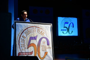 Chairman addressing the audience